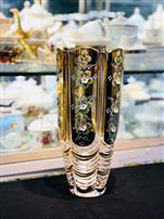 Lọ hoa pha lê bohemia mạ vàng BMV015